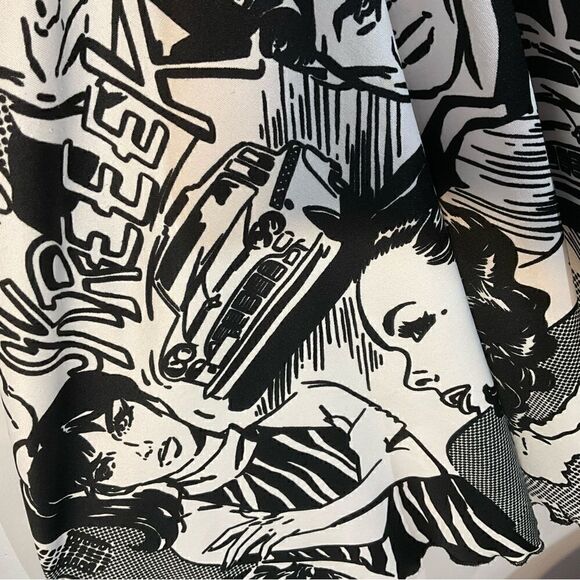 Just in Time USA Pop Art Lichtenstein Skater Dress, S/P. So cool! - Picture 9 of 16